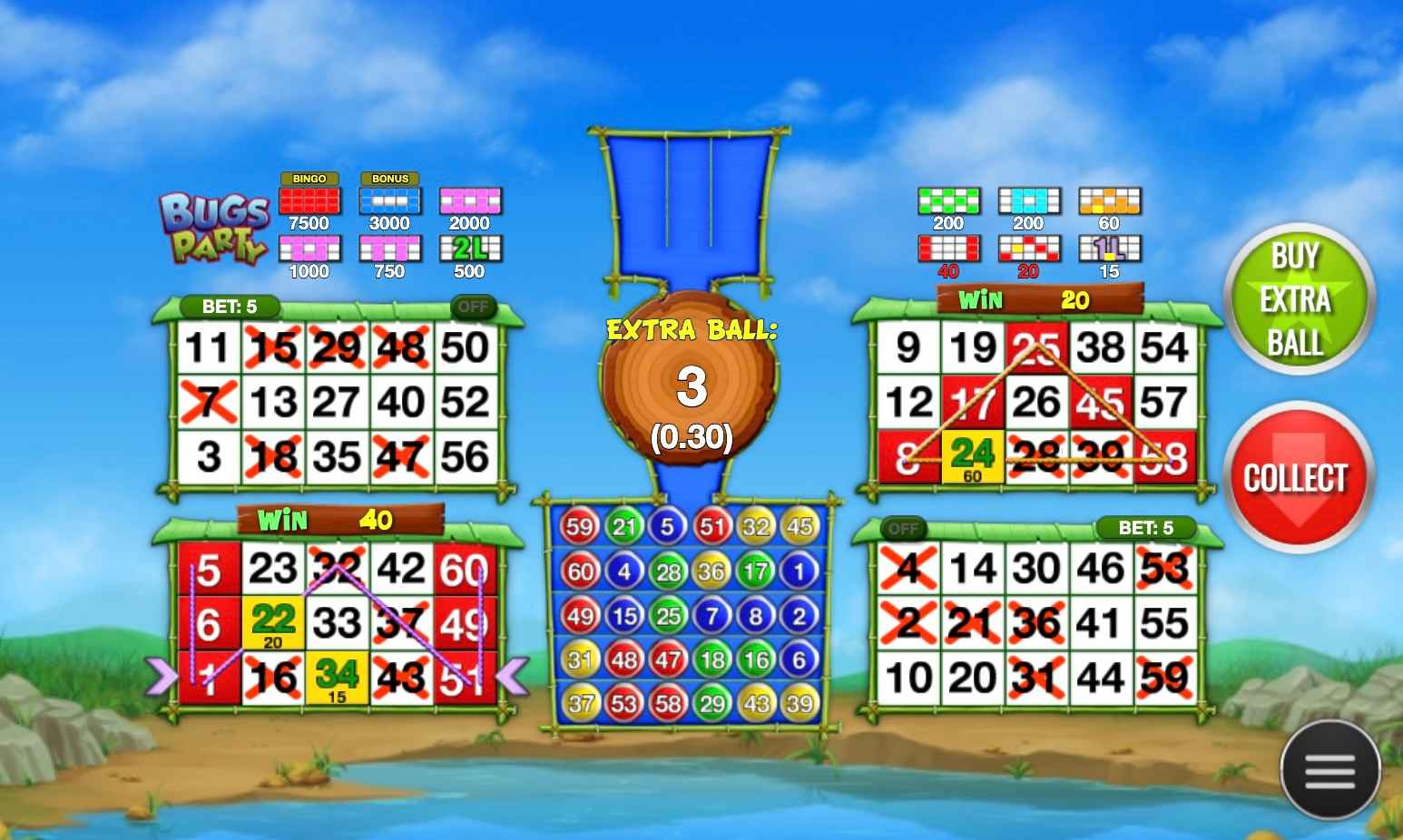 Bugs Party Bingo